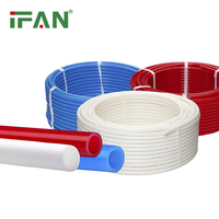 Tuyau d'eau PEX IFAN 1/8"-2" bleu rouge, tuyau PEX flexible en plastique pour chauffage par le sol