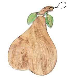 Kitchen Pear Shaped Reversible Chopping Board Wood Cutting Chopping Board For Kitchen Charcuterie Board Meal Prep And Serving