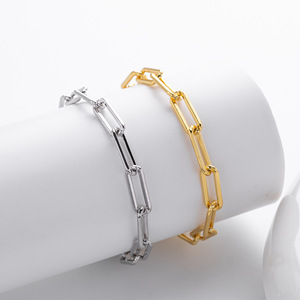 New S925 Sterling Silver Kẹp Giấy Chuỗi Vòng Đeo Tay Thời Trang Tối Giản Trang Sức Thanh Lịch Phụ Kiện Cho Phụ Nữ Bán Buôn - Product Image 2