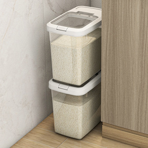 6L 12L <b>Large</b> Rice <b>Storage</b> Box Airtight Sealed <b>Container</b> Insect-Proof PET <b>Plastic</b> Rice Bucket for Kitchen Organization - Product Image 2