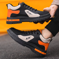Chaussures de marche décontractées en PU de luxe à lacets et semelle plate-forme imperméable de haute qualité pour hommes