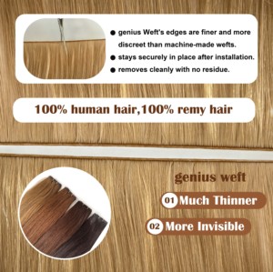 Genius 100% Remy Extensions de cheveux russes vierges <span class=keywords><strong>Martin</strong></span> Cheveux humains à tresser en trame brune à la machine - Product Image 4