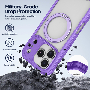 Wholesale for iPhone 17 Pro Max Clear PC Magnetic Kickstand <b>Case</b> Heavy Duty Drop Protection <b>Wireless</b> <b>Charging</b> - Product Image 5