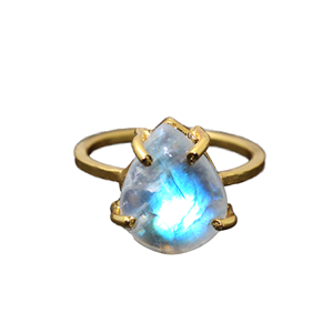 Handcrafted Rose Quartz Shell <b>Ring</b> for Women Gold Plated Adjustable Gemstone Statement Jewelry - Product Image 1