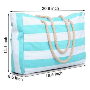 Grand sac de plage pour femmes, avec fermeture éclair, imperméable, résistant au sable, pliable, pour piscine - Product Image 6