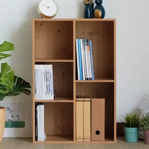 Estante de almacenamiento abierto de madera de 5 cubos de fácil montaje, estante organizador de archivos de oficina, compacto y versátil, de fábrica - Product Image 2