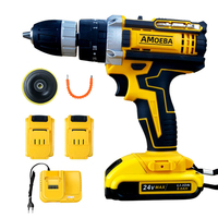 KC Corée, outils électriques de bonne qualité, jaune, kits d'outils électriques sans fil, perceuse électrique sans fil avec deux batteries, un chargeur, boîte en plastique