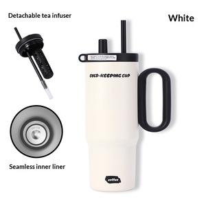 Vaso gigante de acero inoxidable 316 con revestimiento cerámico, de gran capacidad, aislado para bebidas frías y calientes, para hombres y mujeres. - Product Image 5