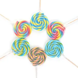 Lollipop מוטי בצבע בעבודת יד עגול מוצק קשה סוכריות סיטונאי