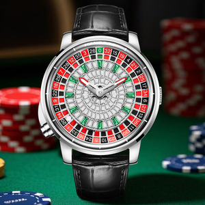 Montre de sport de luxe à succès, incrustée de diamants, avec roue de roulette rotative, mouvement mécanique MIYOTA 8215, thème casino nocturne - Product Image 4