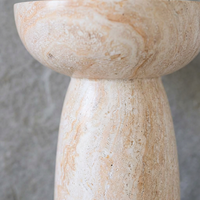 Table basse décorative Cammy Stone en marbre naturel, moderne, minimaliste, légère et écologique pour salon et balcon