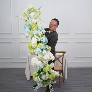 Luxury <b>Artificial</b> <b>hydrangea</b> Flower Row Wedding Table Centerpiece Party Event Window Display Decor Props - Product Image 1