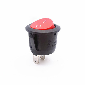 Interruptor Basculante Redondo de 2 Pines KCD1-105, Interruptor de Encendido/Apagado, Rojo y Negro - Product Image 4