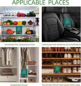 Assorbitore di Odori al Carbone Attivo, Deodorante per Frigorifero, Deodorante per Bidone della Spazzatura, Eliminatore di Odori per Casa, Animali Domestici, Auto 60g/Confezione - Product Image 3