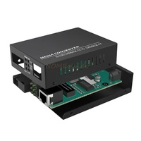 Convertisseur de média optique Gigabit HTB-GS-03, Ethernet 1000/100 Mbps, RJ45, fibre monomode, port TX/RX SC, alimentation externe