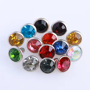 QIYI Glass Rhinestone Rivets Studs Spikes Brass Decoration Glass Stones For Leather Clothes Shoes