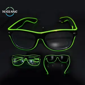 Melhor venda Yuguang logotipo personalizado piscando Led EL óculos Light Up tiro óculos