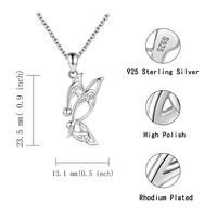 Collier à pendentif papillon en argent sterling 925
