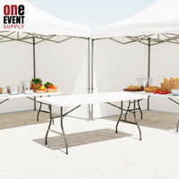 Table pliante portable en plastique de 1,80 m pour l'extérieur, design moderne, idéale pour la restauration, les mariages et les événements, pour les hôtels et les hôpitaux (vente en gros)