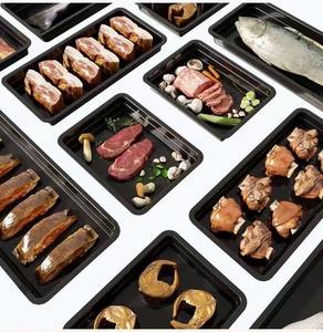 صينية مفرغة من البلاستيك PP يمكن التخلص منها ، حاويات مأكولات بحرية ولحم السوشي ، معالجة نفطة للجلد للزراعة واللحوم والمأكولات البحرية - Product Image 3