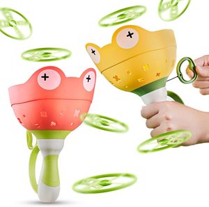 Lanceur et attrapeur de disques volants grenouille à corde en plastique pour enfants, jeu d'extérieur interactif <span class=keywords><strong>parent</strong></span>-enfant pour la famille, 5-7 ans - Product Image 6