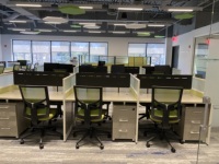 Model baru furnitur kantor meja komputer Panel desain Modern stasiun kerja kantor kubus kayu