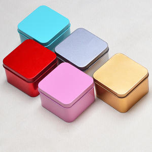 Новая модная Заводская индивидуальная квадратная металлическая коробка для конфет с цветным принтом 65x65 мм для упаковки печенья - Product Image 2