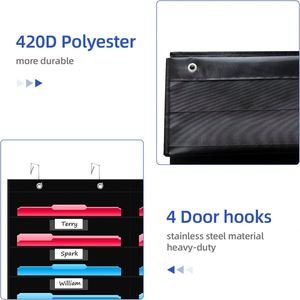 24-Pocket Foldable <b>File</b> Storage Pocket Chart with Nametag Hanging Wall <b>File</b> Organizer for Classroom Office Document Management - Product Image 5