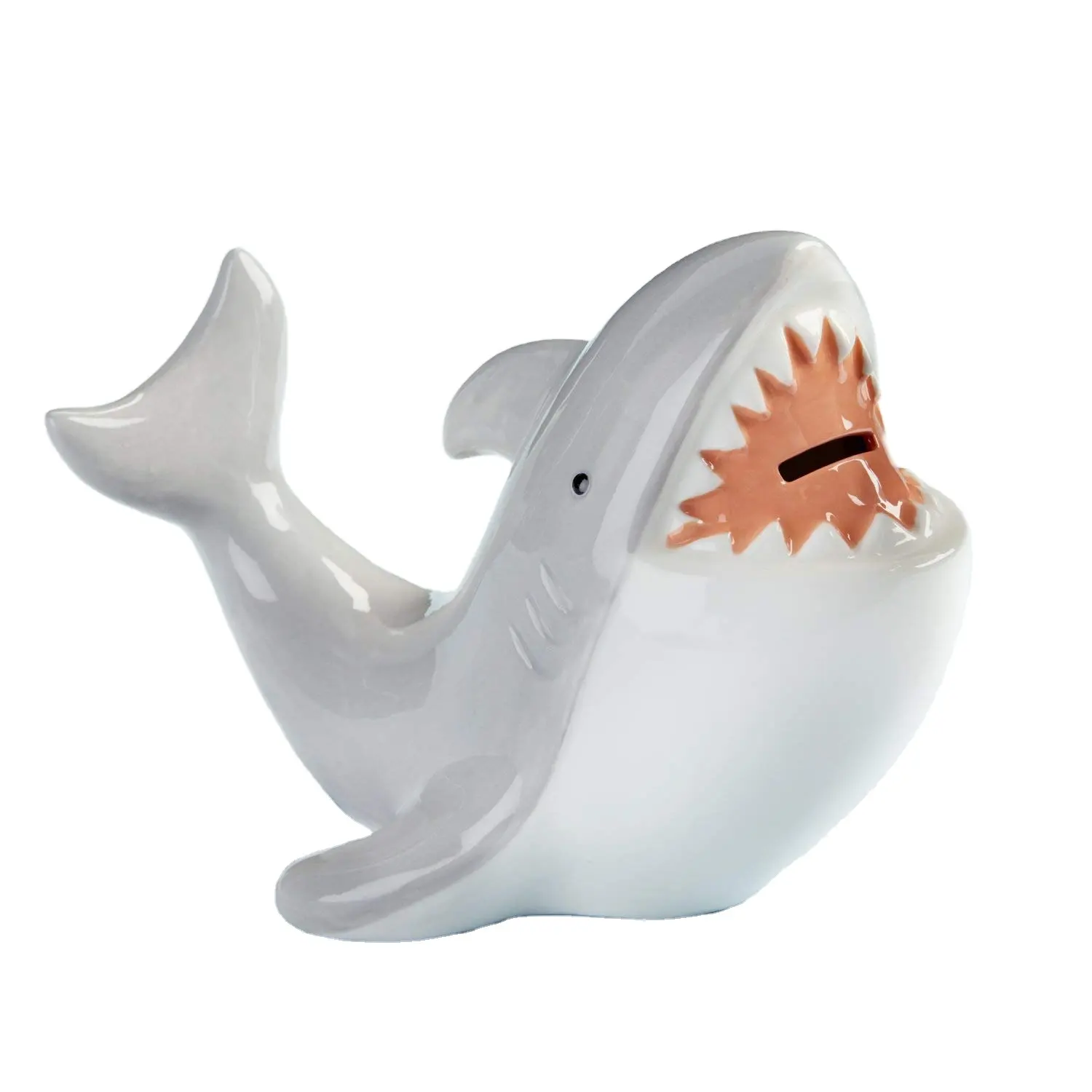 Baby Aspen Shark Piggy Bank Ceramic Coin Bank, banco de moedas animal bonito para presente