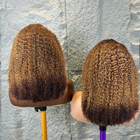 Perruque Lace Frontale 13x4 en Cheveux Humains Vierges Vietnamiens Double Drawn SDD, Boucles Pissy Originales, pour Professionnels