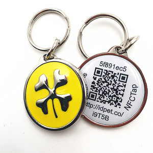 Etiqueta de Identificación Personalizada para Mascotas con Chip <span class=keywords><strong>RFID</strong></span> EM4305, Impresión Láser, ISO11784, Metálica, Impermeable, con PVC NFC para Perros y Gatos, Almacenamiento de 10 Años - Product Image 1