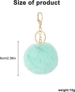 Plush Pompoms Keychain Fur Keychain Fluffy Ball Plush Pom Charm Keyring <b>Purse</b> Handbag for Women Pendant Accessories - Product Image 2