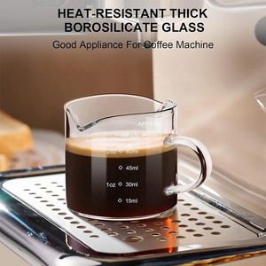 Bicchiere dosatore in vetro da 100 ml <span class=keywords><strong>con</strong></span> manico, tazza da caffè espresso <span class=keywords><strong>con</strong></span> doppio <span class=keywords><strong>beccuccio</strong></span> e scala graduata - Product Image 4