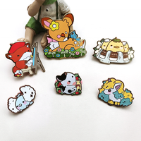 Épingles de dessin animé en métal personnalisées de haute qualité, artisanat en métal, placage or, émail, badges mignons pour cadeau de collection du Nouvel An
