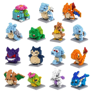 Jouet éducatif très vendu, briques en plastique en forme de diamant, figurine d'action, petite poupée animale de dessin animé, ensemble de blocs de construction pour enfants - Product Image 2