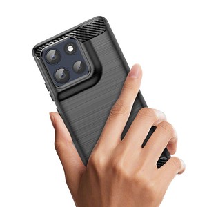 Pour <span class=keywords><strong>Moto</strong></span> G86 Power G56 G06 G100 <span class=keywords><strong>Pro</strong></span> Edge 60 Fusion G05 E15 G54 G64 G75 5G Coque en fibre de carbone brossée Coques souples en TPU Housse arrière - Product Image 6