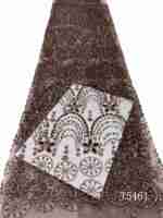 Tissu en dentelle brodée de sequins perlés 100% polyester avec motif floral, tissu élégant et luxueux pour vêtements