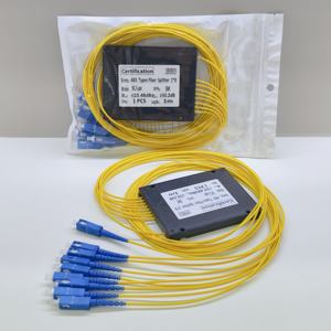 ไฟเบอร์ออปติก ABS PLC Splitter 1X2 1x4 1x8 1x16 1x32พร้อมขั้วต่อ sc/upc/apc G657A ไฟเบอร์โหมดเดียวตัวแยก PLC - Product Image 1