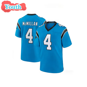 Charlotte # 9 Jeunes # 4 McMillan # Maillot de football cousu Legette 17 pour hommes et jeunes, noir, bleu, blanc, domicile et extérieur, uniforme sportif - Product Image 3