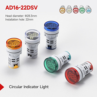 Voltímetro Digital LED Cuadrado de 22 mm, AC60-500V / DC5-100V, Opción de Color (Amarillo/Verde/Rojo/Blanco), Mini Indicador de Panel