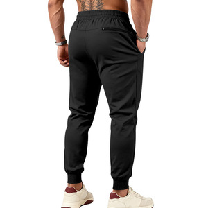 Khaki <b>Mens</b> Sweatpants Drawstring <b>Joggers</b> Zipper Pocket <b>Slim</b> <b>Fit</b> Athletic Running Fitness Track Pants Trousers - Product Image 3