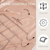 Cintre en métal pliable en acier inoxydable, cintre à vêtements multicouche, crochet de rangement pour armoire, gain de place
