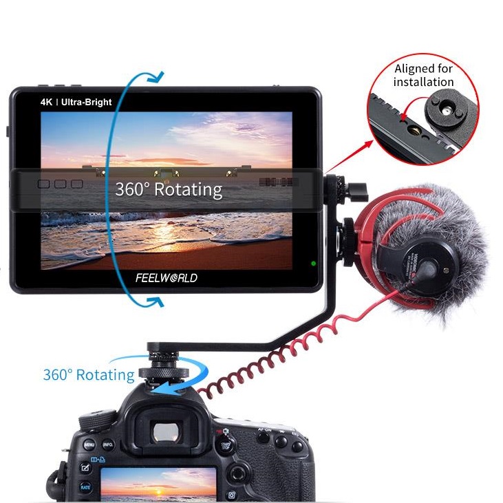 FEELWORLD LUT7 PRO 7 дюймов 2200 нит 3D LUT сенсорный экран цифрового однообъективного зеркального фотоаппарата директоров переменного тока монитор 1920X1200 HDM накамерный полевой монитор