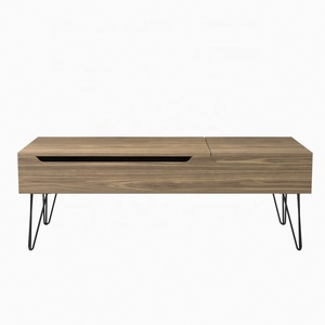 Đa chức năng giá thấp nhà sản xuất gỗ hiện đại Lift Top Bàn cà phê với lưu trữ, có thể điều chỉnh bàn trà với chân kim loại - Product Image 5