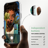 Coque de téléphone transparente magnétique anti-chute en TPU+PC compatible avec les boutons IA pour iPhone 16 et 17 Pro Max