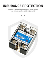 Relais à semi-conducteurs SSR-40DA monophasé 40A DC vers AC 220V, commande 24V-380VAC, normalement ouvert, compact, classe B, industriel