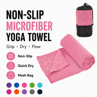 Individuelles Logo Rutschfestes Mikrofaser-Wildleder Yoga-Handtuch Schweißabsorbierend Schnelltrocknend Hot Yoga Grip 183x61cm Faltbar Reisefreundlich