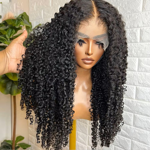 Perruque bouclée en cheveux vierges avec closure HD 13x6/13x4/5x5, dentelle française sans colle, pré-épilée, <span class=keywords><strong>Bye</strong></span> <span class=keywords><strong>Bye</strong></span> Knots - Product Image 1