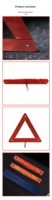 Triángulo de Advertencia de Emergencia para Automóvil, Plástico Rojo, 30x30x30CM, Recordatorio de Seguridad para Averías Viales