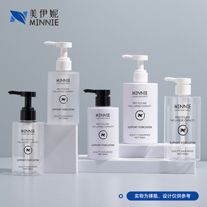 Minnie Transparent Plastic <b>Bottle</b> 300ml 500ml With <b>Pump</b> For Shampoo Soap Lotion Packaging - Product Image 3